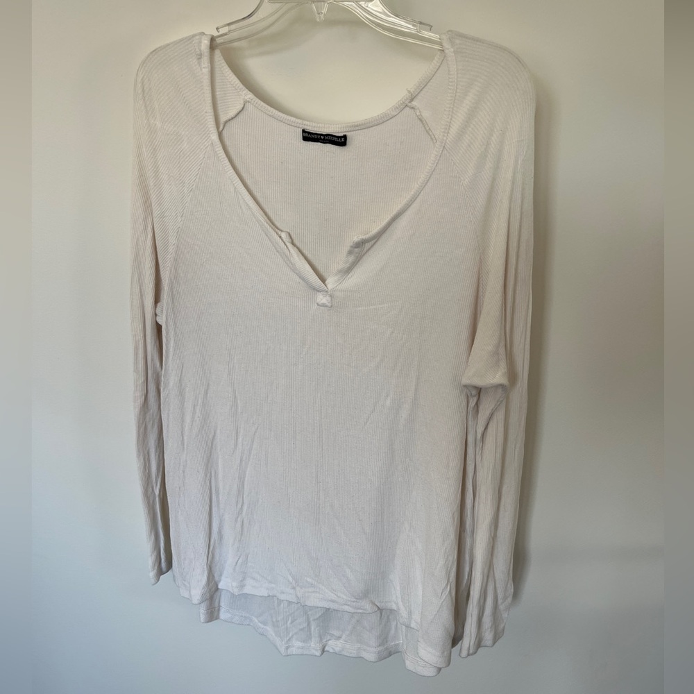 Brandy Melville White Long Sleeve Top